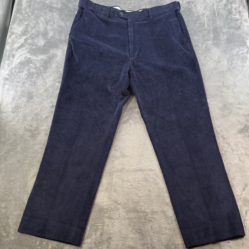 Peter Christian Mens Navy Blue‎ Corduroy Trousers Pants 42x30 MT57 Cotton